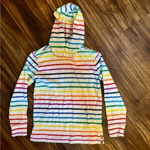 Primary size 6-7 long-sleeve tee with hood and kangaroo pocket.